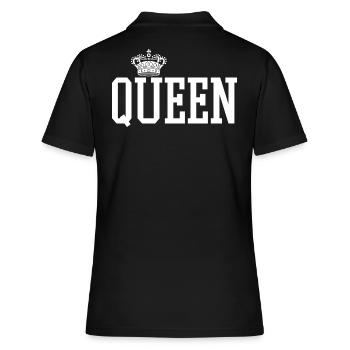 King - Queen Geschenk Geschenkidee - Frauen Polo Shirt - Schwarz - Hinten - Ailine (174cm)