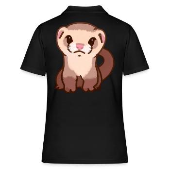 Frettchen - Frauen Polo Shirt - Schwarz - Hinten - Ailine (174cm)