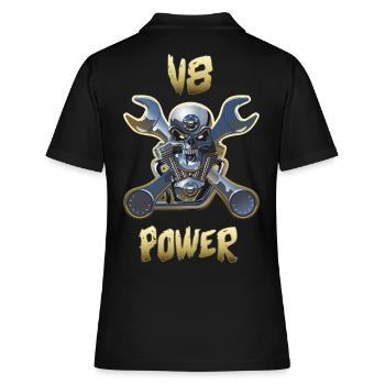 Moteur v8 Power Gold - Polo Femme - noir - Dos - Ailine (174cm)