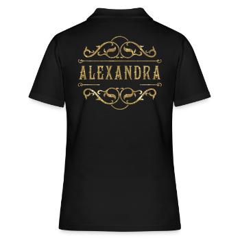 Alexandra gold - Frauen Polo Shirt - Schwarz - Hinten - Ailine (174cm)