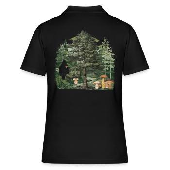 Waldbewohner Geist Pilze Gespenst Naturliebhaber - Frauen Polo Shirt - Schwarz - Hinten - Ailine (174cm)