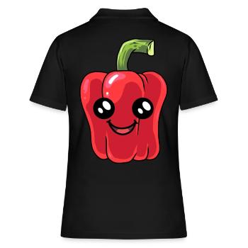 Poivrons Poivrons Légumes Végétarien Cuisiner - Polo Femme - noir - Dos - Ailine (174cm)