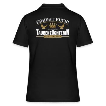 Taubenzüchterin - Frauen Polo Shirt - Schwarz - Hinten - Ailine (174cm)