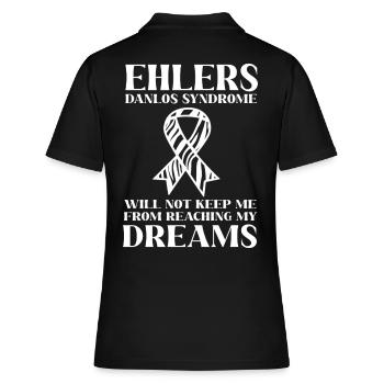 EDS HSD Ehlers-Danlos-Syndrom - Frauen Polo Shirt - Schwarz - Hinten - Ailine (174cm)