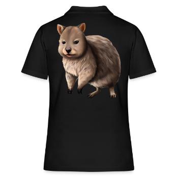 Quokka - das niedliche Beuteltier - Frauen Polo Shirt - Schwarz - Hinten - Ailine (174cm)