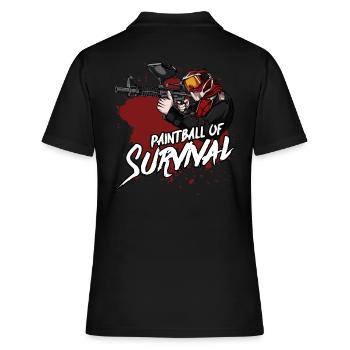 Joueur de paintball | Paintballer Xball cadeau - Polo Femme - noir - Dos - Ailine (174cm)