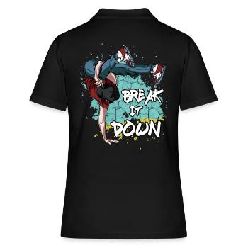 Breakdance Break It Down | Breakdancing Cadeau - Polo Femme - noir - Dos - Ailine (174cm)