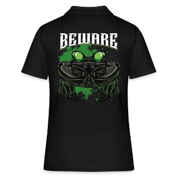 Modern Krabbe | Krebstier Meeresbewohner Geschenk - Frauen Polo Shirt - Schwarz - Hinten - Ailine (174cm)