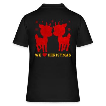 Weihnachten - Frauen Polo Shirt - Schwarz - Hinten - Ailine (174cm)