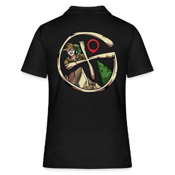 Cool Geocaching Geocacher Cache Detector Gift - Women's Polo Shirt - black - Back - Ailine (174cm)
