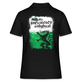 EIN STEIRISCHES ORIGINAL - STEIERMARK - GESCHENK - Frauen Polo Shirt - Schwarz - Hinten - Ailine (174cm)