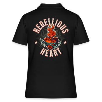 Rockabilly Rebellious Heart - Musique Rétro Vintage - Polo Femme - noir - Dos - Ailine (174cm)