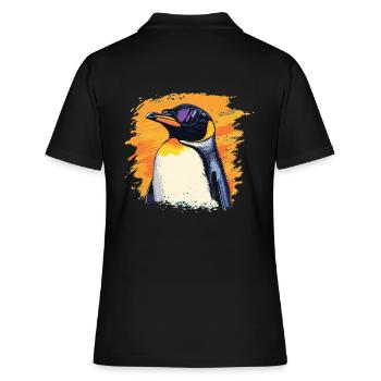 Pinguin cool Sonnenbrille Tiere Tier - Frauen Polo Shirt - Schwarz - Hinten - Ailine (174cm)