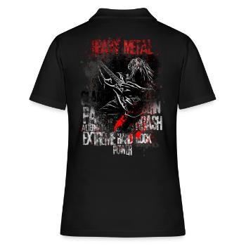 Heavy Metal - Frauen Polo Shirt - Schwarz - Hinten - Ailine (174cm)