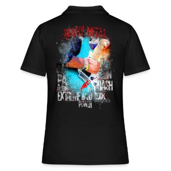 Heavy Metal - Frauen Polo Shirt - Schwarz - Hinten - Ailine (174cm)