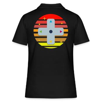 Gamepad im Sonnenuntergang - Frauen Polo Shirt - Schwarz - Hinten - Ailine (174cm)