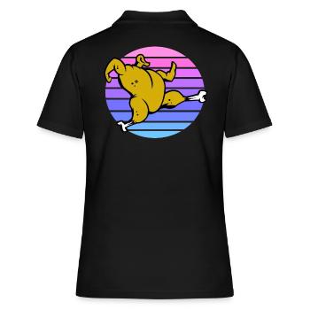 Poulet rôti au coucher du soleil - Polo Femme - noir - Dos - Ailine (174cm)