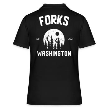 Forks Washington - Women's Polo Shirt - black - Back - Ailine (174cm)