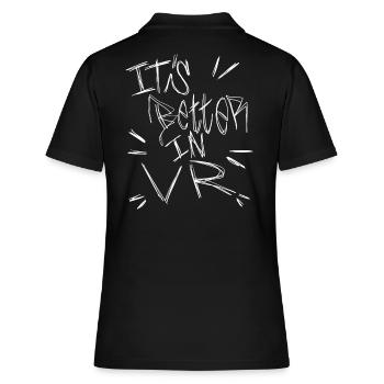 It's Better In VR - Frauen Polo Shirt - Schwarz - Hinten - Ailine (174cm)