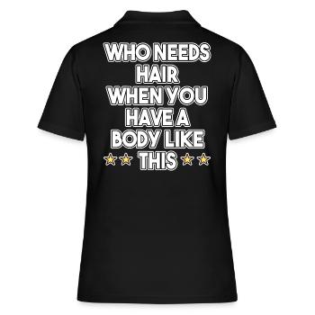 Bald Head Bodybuilder - Women's Polo Shirt - black - Back - Ailine (174cm)
