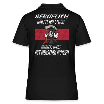 Beruflich Sensenmann - Frauen Polo Shirt - Schwarz - Hinten - Ailine (174cm)