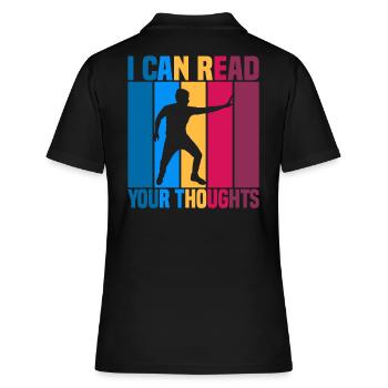 I Can Read Your Thoughts - Frauen Polo Shirt - Schwarz - Hinten - Ailine (174cm)