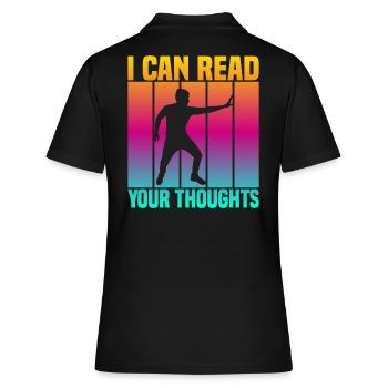 I Can Read Your Thoughts - Frauen Polo Shirt - Schwarz - Hinten - Ailine (174cm)