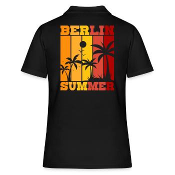 Berlin Summer - Frauen Polo Shirt - Schwarz - Hinten - Ailine (174cm)