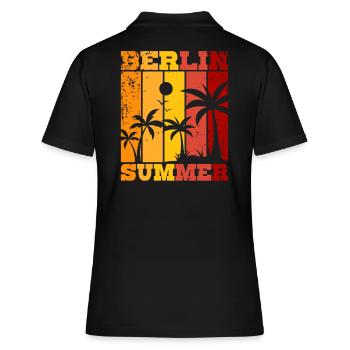 Berlin Summer - Frauen Polo Shirt - Schwarz - Hinten - Ailine (174cm)