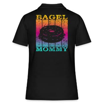 Bagel Mommy - Frauen Polo Shirt - Schwarz - Hinten - Ailine (174cm)
