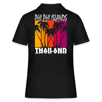 Vintage Phi Phi Islands Thailand - Frauen Polo Shirt - Schwarz - Hinten - Ailine (174cm)