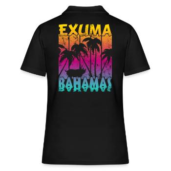 Vintage Exuma Bahamas Schwein - Frauen Polo Shirt - Schwarz - Hinten - Ailine (174cm)