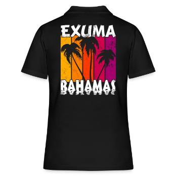 Vintage Exuma Bahamas Sonnenuntergang - Frauen Polo Shirt - Schwarz - Hinten - Ailine (174cm)