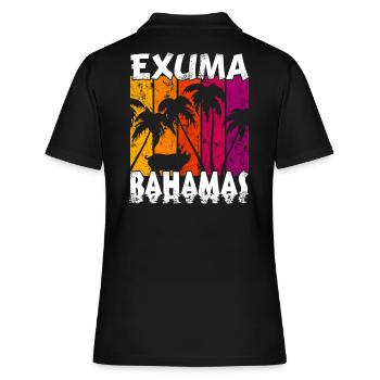 Vintage Exuma Bahamas Schwein - Frauen Polo Shirt - Schwarz - Hinten - Ailine (174cm)