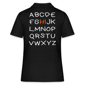 Hi Alphabet - Frauen Polo Shirt - Schwarz - Hinten - Ailine (174cm)