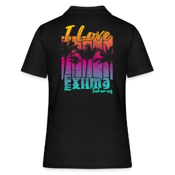 Ich liebe Exuma Bahamas - Frauen Polo Shirt - Schwarz - Hinten - Ailine (174cm)