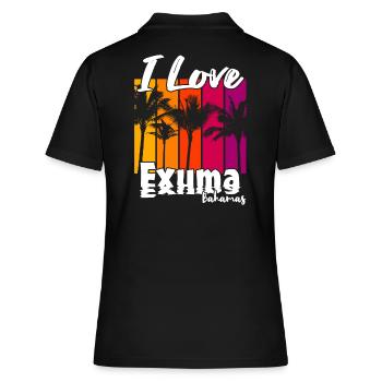 Ich liebe Exuma Bahamas - Frauen Polo Shirt - Schwarz - Hinten - Ailine (174cm)