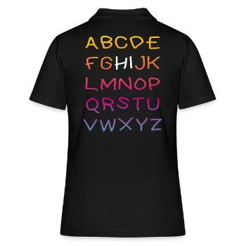 Salut Alphabet - Polo Femme - noir - Dos - Ailine (174cm)