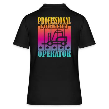 Professional Forklift Operator - Frauen Polo Shirt - Schwarz - Hinten - Ailine (174cm)