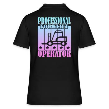 Professional Forklift Operator - Frauen Polo Shirt - Schwarz - Hinten - Ailine (174cm)