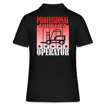 Professional Forklift Operator - Frauen Polo Shirt - Schwarz - Hinten - Ailine (174cm)