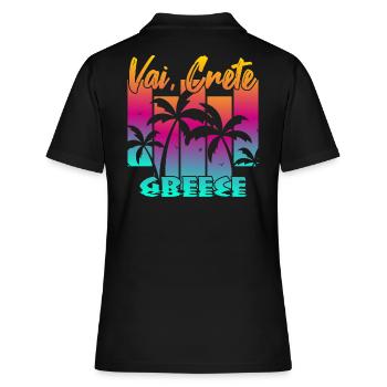 Vai Crete Greece - Frauen Polo Shirt - Schwarz - Hinten - Ailine (174cm)