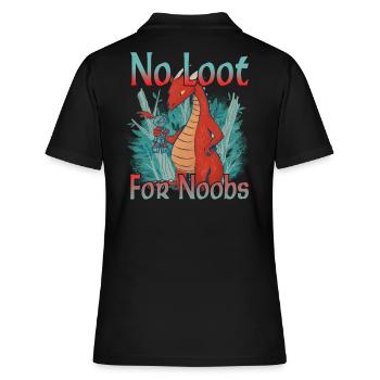 No Loot for Noobs - Mmorpg - Frauen Polo Shirt - Schwarz - Hinten - Ailine (174cm)