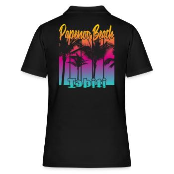 Papenoo Beach Tahiti - Polo Femme - noir - Dos - Ailine (174cm)