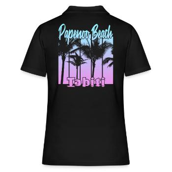 Papenoo Beach Tahiti - Polo Femme - noir - Dos - Ailine (174cm)