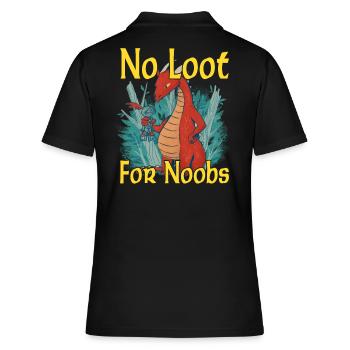 No Loot for Noobs - Mmorpg - Frauen Polo Shirt - Schwarz - Hinten - Ailine (174cm)