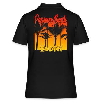 Papenoo Beach Tahiti - Polo Femme - noir - Dos - Ailine (174cm)