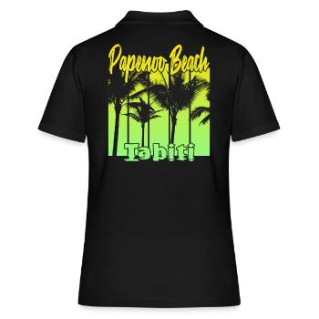 Papenoo Beach Tahiti - Polo Femme - noir - Dos - Ailine (174cm)