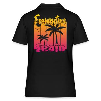 Formentera Spain - Frauen Polo Shirt - Schwarz - Hinten - Ailine (174cm)