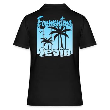 Formentera Spain - Frauen Polo Shirt - Schwarz - Hinten - Ailine (174cm)